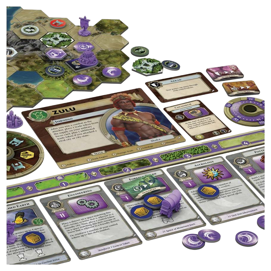 Sid Meier's Civilization: A New Dawn terra incognita city building board game expansion play set up