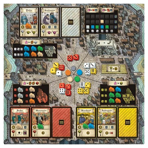 troyes Medieval economic strategy board game play set up
