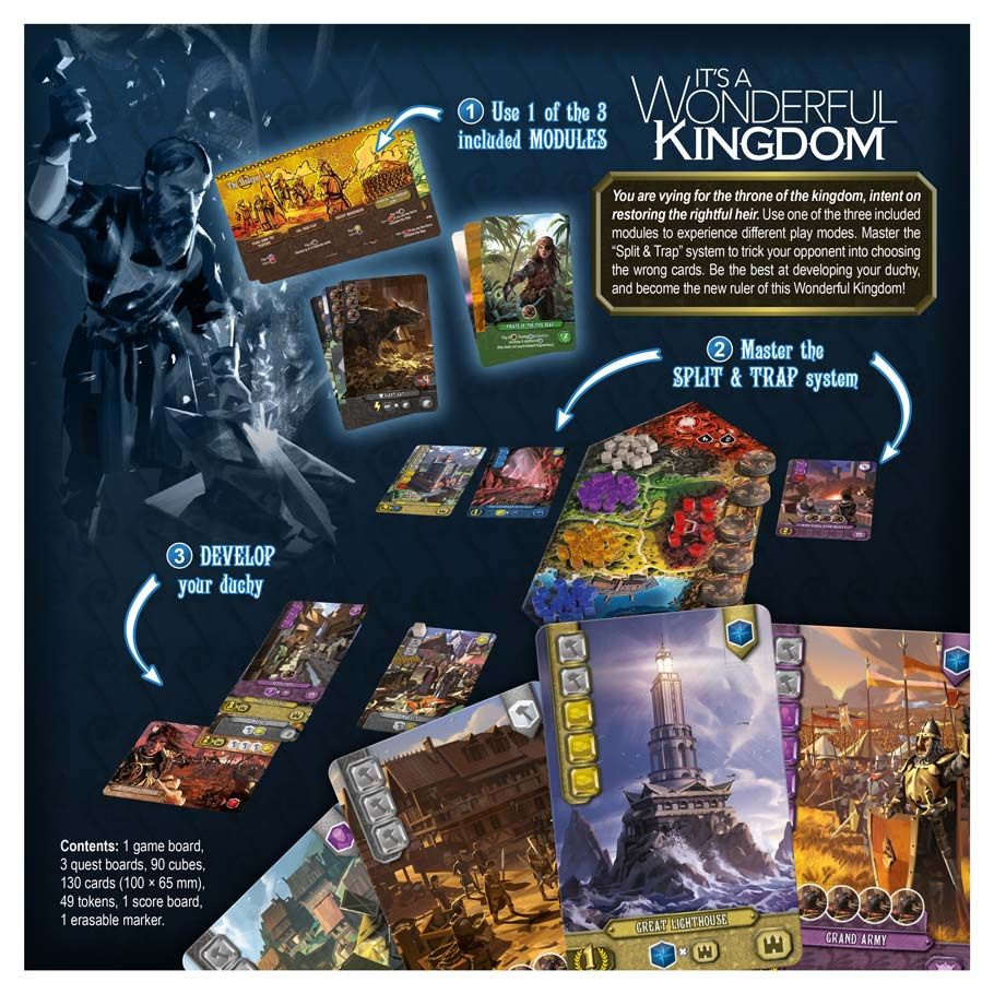 It's a Wonderful Kingdom strategy board game cover back